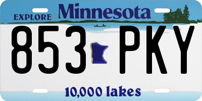 MN license plate 853PKY