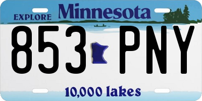 MN license plate 853PNY
