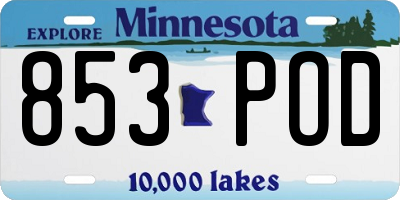 MN license plate 853POD