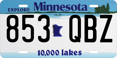 MN license plate 853QBZ