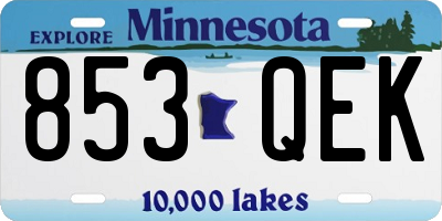 MN license plate 853QEK