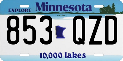MN license plate 853QZD