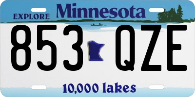 MN license plate 853QZE