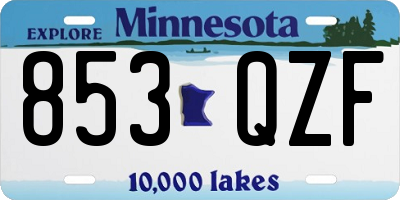 MN license plate 853QZF