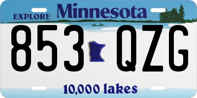 MN license plate 853QZG