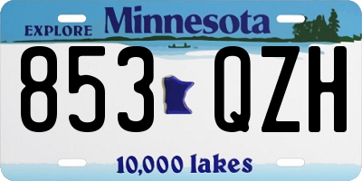 MN license plate 853QZH