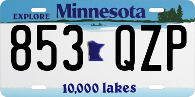 MN license plate 853QZP