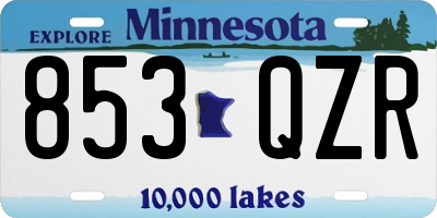 MN license plate 853QZR