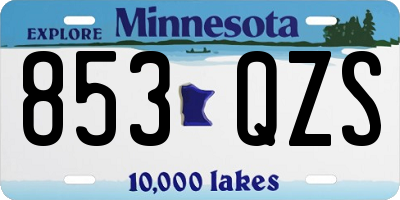 MN license plate 853QZS