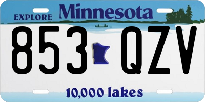 MN license plate 853QZV