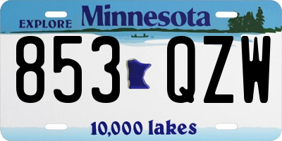 MN license plate 853QZW