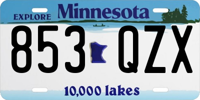 MN license plate 853QZX