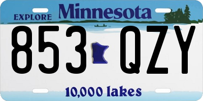 MN license plate 853QZY