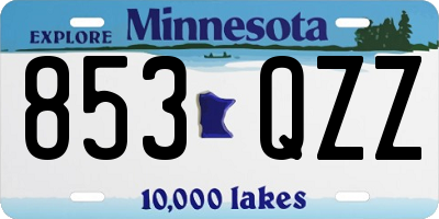 MN license plate 853QZZ