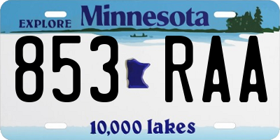 MN license plate 853RAA