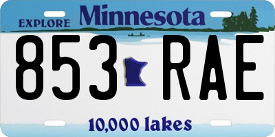 MN license plate 853RAE