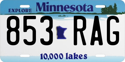 MN license plate 853RAG