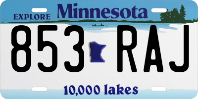 MN license plate 853RAJ