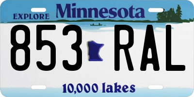 MN license plate 853RAL