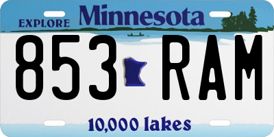 MN license plate 853RAM