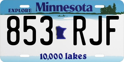 MN license plate 853RJF