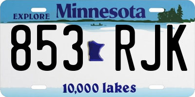 MN license plate 853RJK