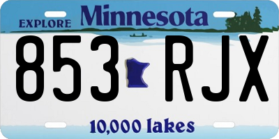 MN license plate 853RJX