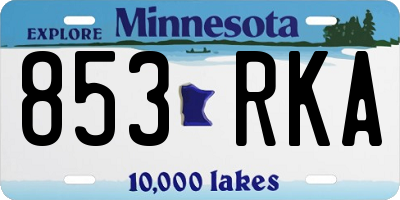 MN license plate 853RKA