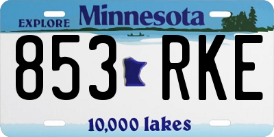 MN license plate 853RKE
