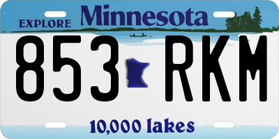 MN license plate 853RKM
