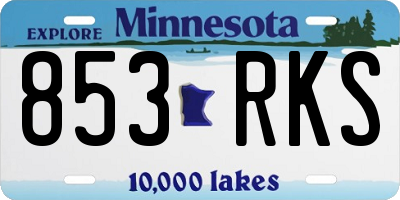 MN license plate 853RKS