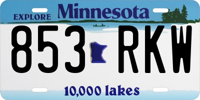 MN license plate 853RKW