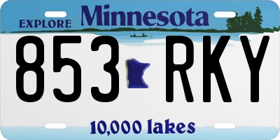 MN license plate 853RKY