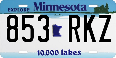 MN license plate 853RKZ