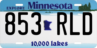 MN license plate 853RLD