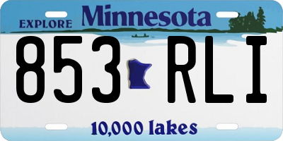 MN license plate 853RLI