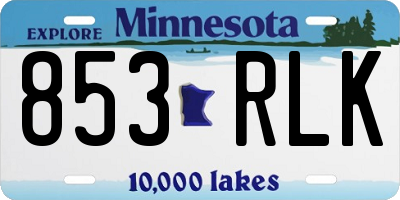 MN license plate 853RLK