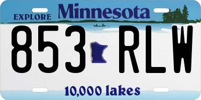 MN license plate 853RLW