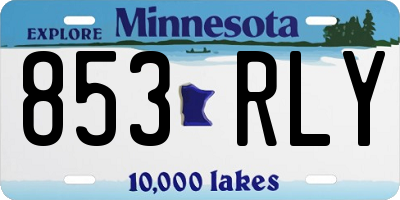 MN license plate 853RLY