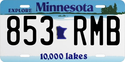 MN license plate 853RMB