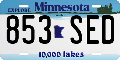 MN license plate 853SED