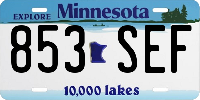 MN license plate 853SEF