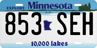 MN license plate 853SEH