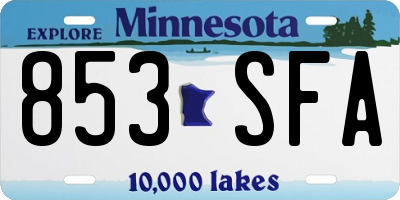 MN license plate 853SFA