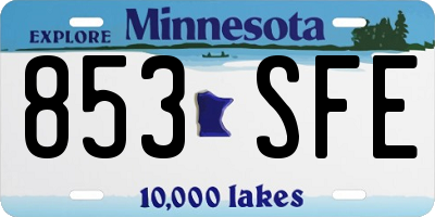 MN license plate 853SFE