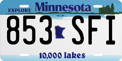 MN license plate 853SFI