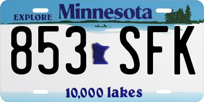 MN license plate 853SFK