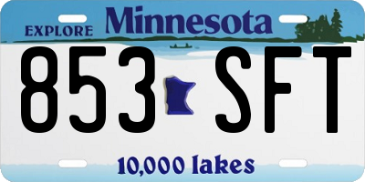 MN license plate 853SFT