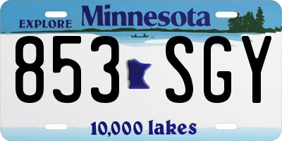 MN license plate 853SGY