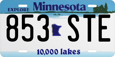 MN license plate 853STE